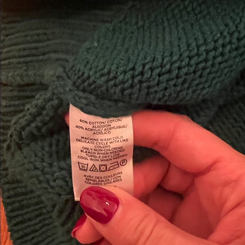 LOFT Emerald Green Rib Trim Crewneck Sweater Women’s Size Small - Picture 5 of 6